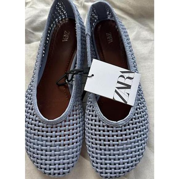 RARE!!! ZARA Blue Braided Ballet Flats NWT - Picture 8 of 12